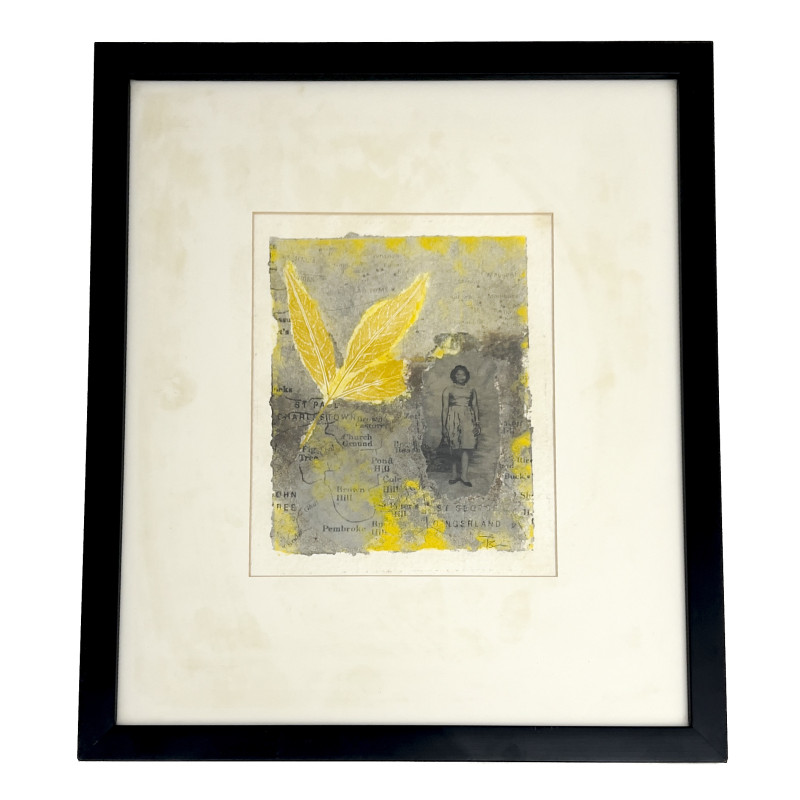 Terry Boddie - Untitled (Woman, Map, and Yellow Leaf)