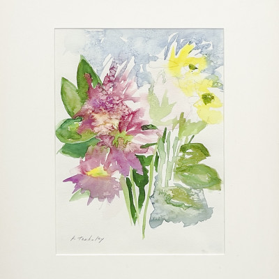 Image for Lot Ann Tanksley - Untitled (Pink and Yellow Flowers)