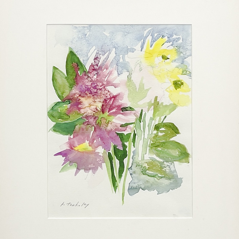Ann Tanksley - Untitled (Pink and Yellow Flowers)