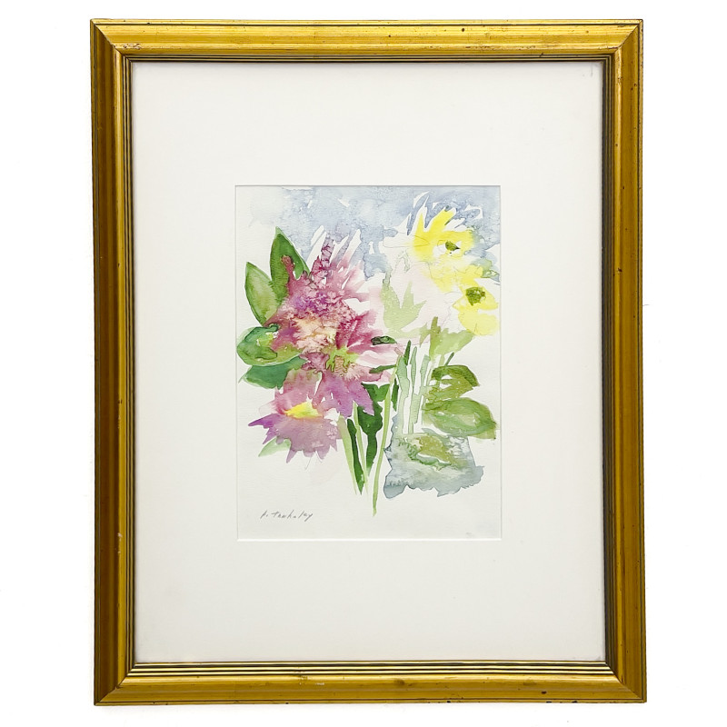 Ann Tanksley - Untitled (Pink and Yellow Flowers)