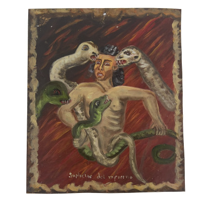Image for Lot Folk Art Retablo- Suplicios del Infierno