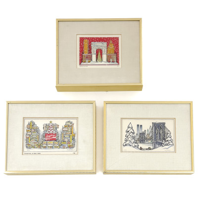 Image for Lot Tony Graham - Christmas in New York (Group of 3)