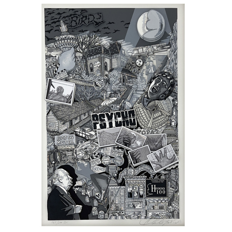 Charles Fazzino - Alfred Hitchcock