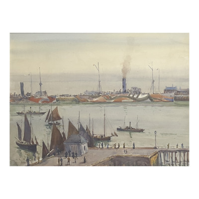 Image for Lot Charles David Jones Bryant - Camouflaged Ship, Le Havre, France