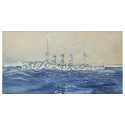 Image for Lot Unknown Artist - HMS Lancaster, 1916-17-1918, Pacific Station