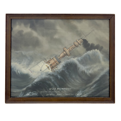 Unknown Artist - USS Wilmington Rolling 52 Degrees Enroute Amoy to Shanghai, China