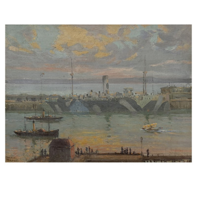 Image for Lot Charles David Jones Bryant - Camouflaged Hospital Ship, La Havre France