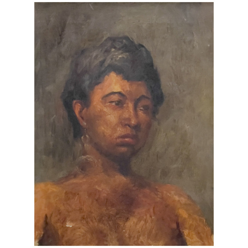 American School - Portrait of Woman with Drop Earring