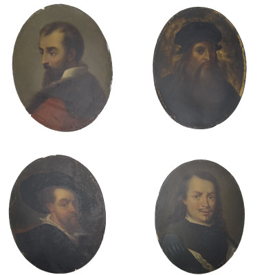 Image for Lot Group of Four Grand Tour Portraits of Old Masters