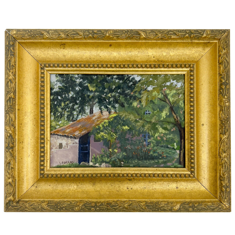 Unknown Artist, Untitled (Tile Roof Building in Green Forest)