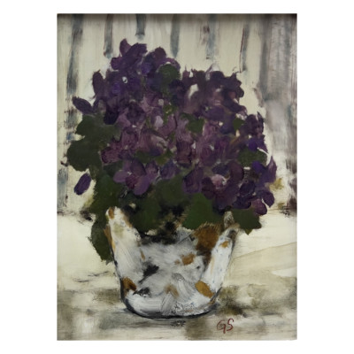 Image for Lot Unknown Artist - A Still Life Painting of Violets