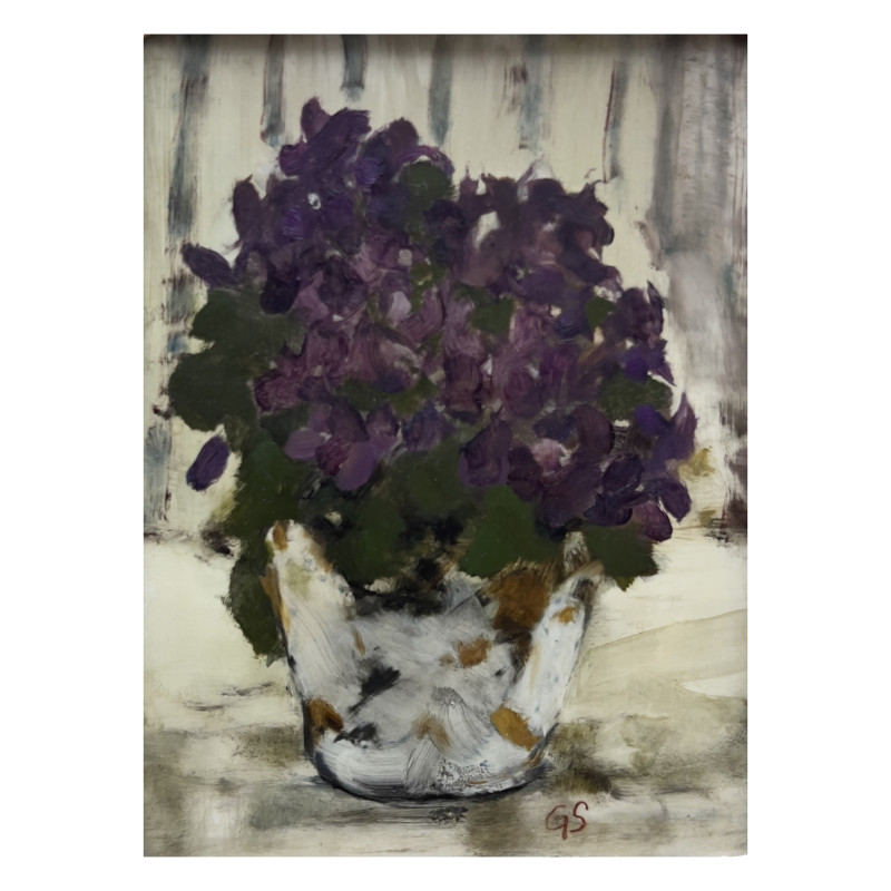 Unknown Artist - A Still Life Painting of Violets