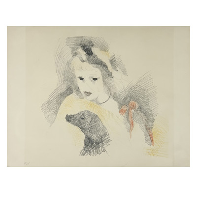 Image for Lot Marie Laurencin - Femme avec chien