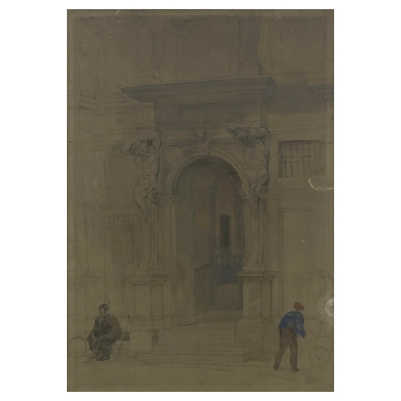 William Parrott - Entrance to the Palazzo Durazzo, Genoa
