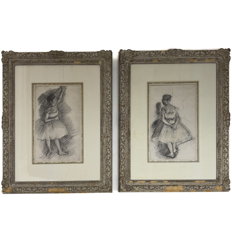 after Edgar Degas - A Pair of Ballet Dancer Prints