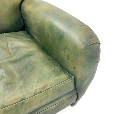 A Mid-Century Modern Green Leather Club Chair