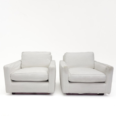 Image for Lot A Pair of Contemporary Cube Lounge Chairs
