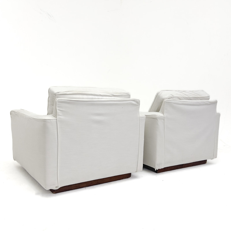 A Pair of Contemporary Cube Lounge Chairs
