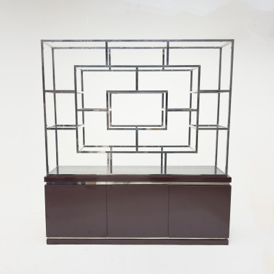 Image for Lot Modern Lacquer and Chrome Wall Unit