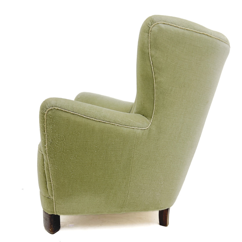 Danish Modern Wingback Armchair in the Style of Mogens Lassen