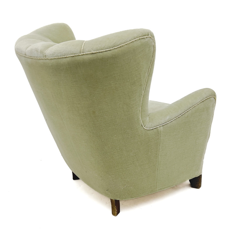 Danish Modern Wingback Armchair in the Style of Mogens Lassen