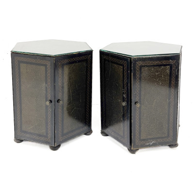 Image for Lot Pair of Hexagonal End Tables