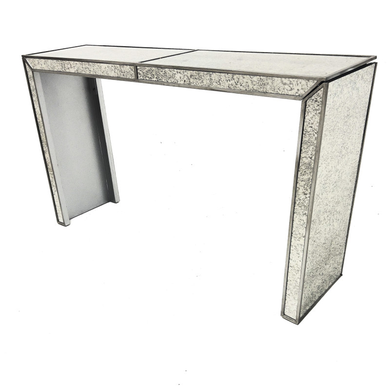 Contemporary Mirrored Glass Console Table