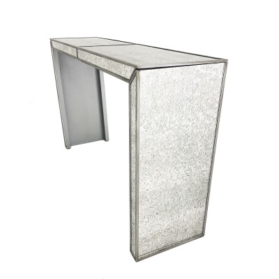 Contemporary Mirrored Glass Console Table