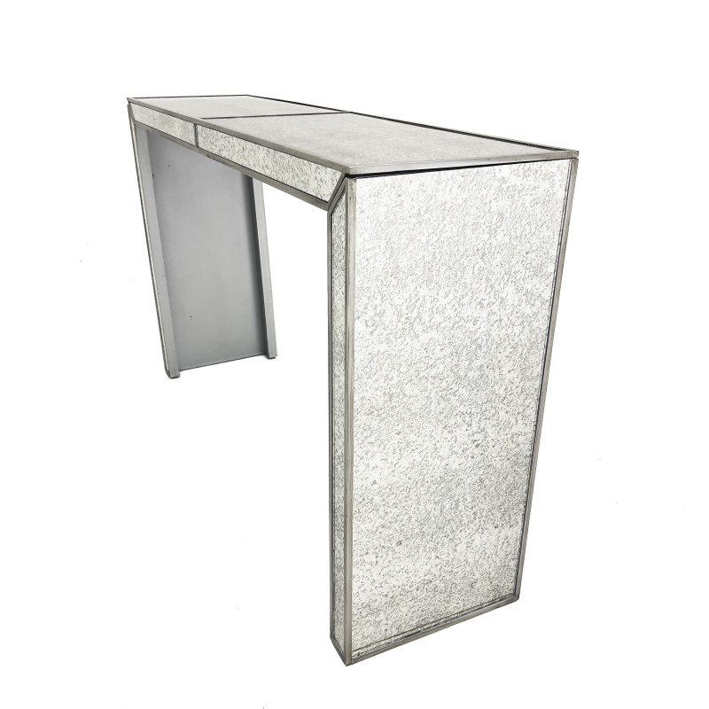 Contemporary Mirrored Glass Console Table