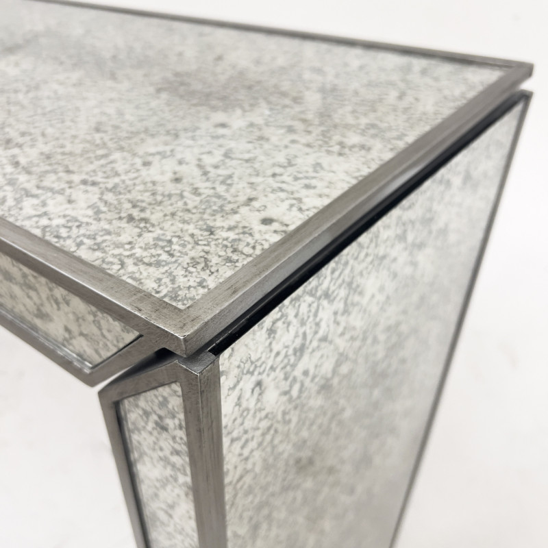 Contemporary Mirrored Glass Console Table