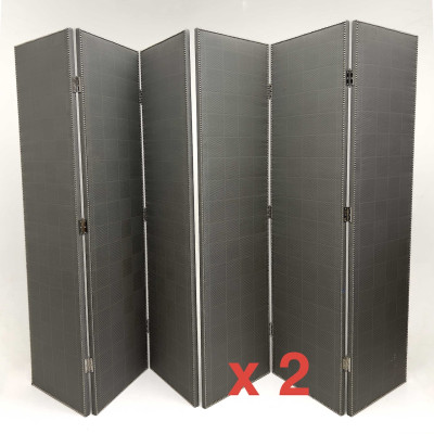 Image for Lot A Pair of Modern Six-Panel Upholstered Folding Screens