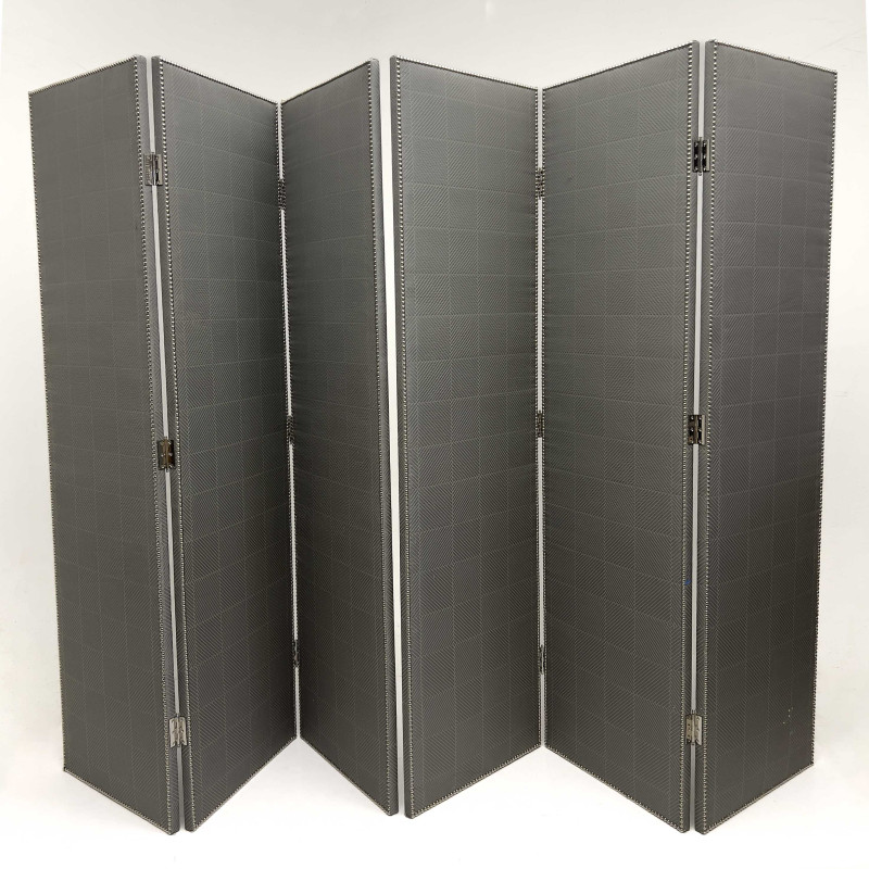 A Pair of Modern Six-Panel Upholstered Folding Screens