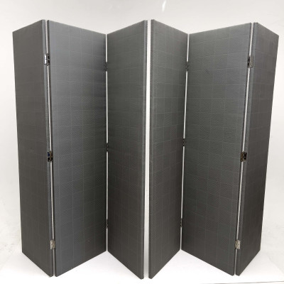A Pair of Modern Six-Panel Upholstered Folding Screens