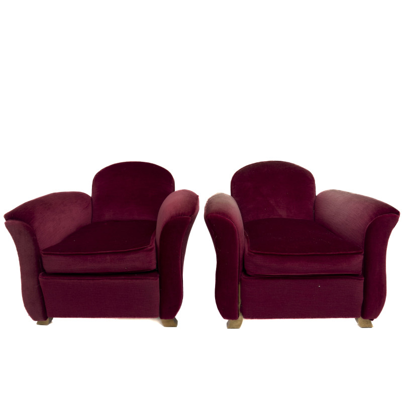 A Pair of French Art Deco Club Chairs