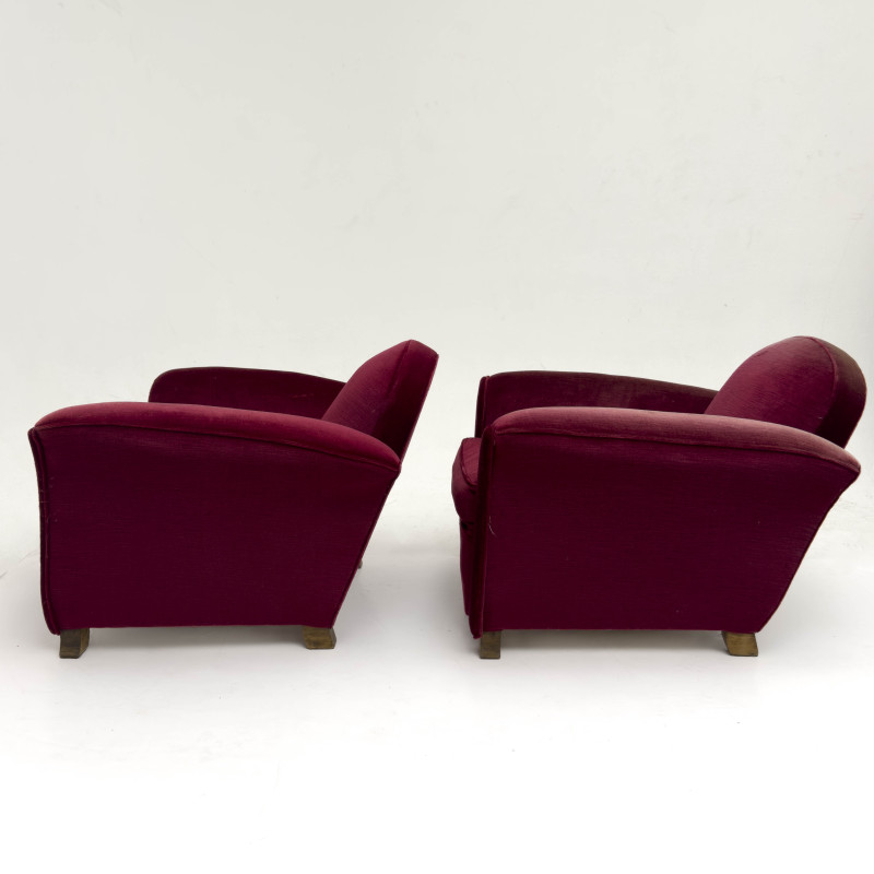 A Pair of French Art Deco Club Chairs