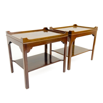 Image for Lot A Pair of Chippendale Style Mahogany Side Tables