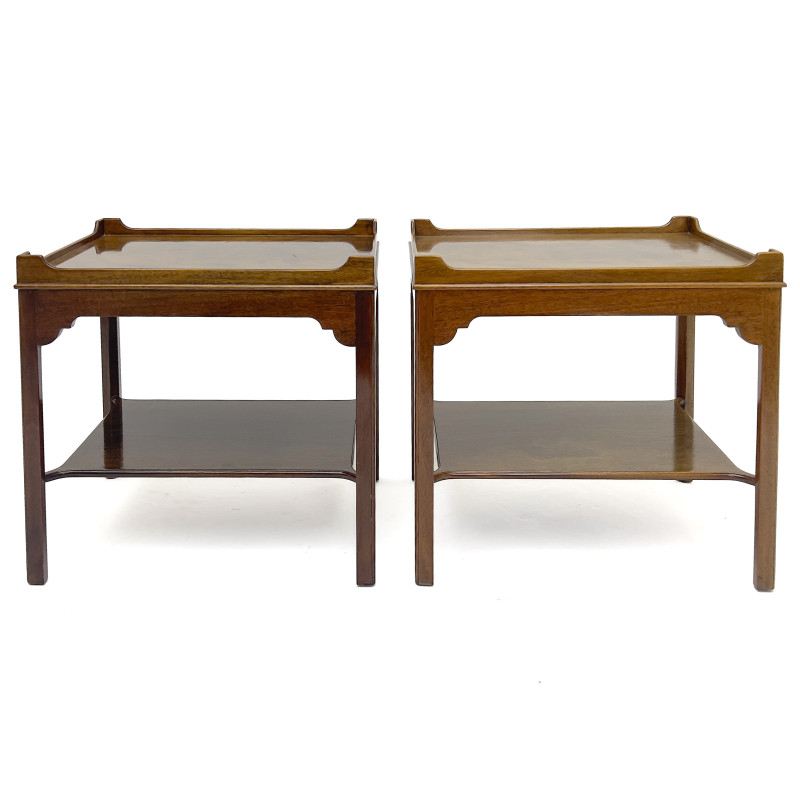 A Pair of Chippendale Style Mahogany Side Tables