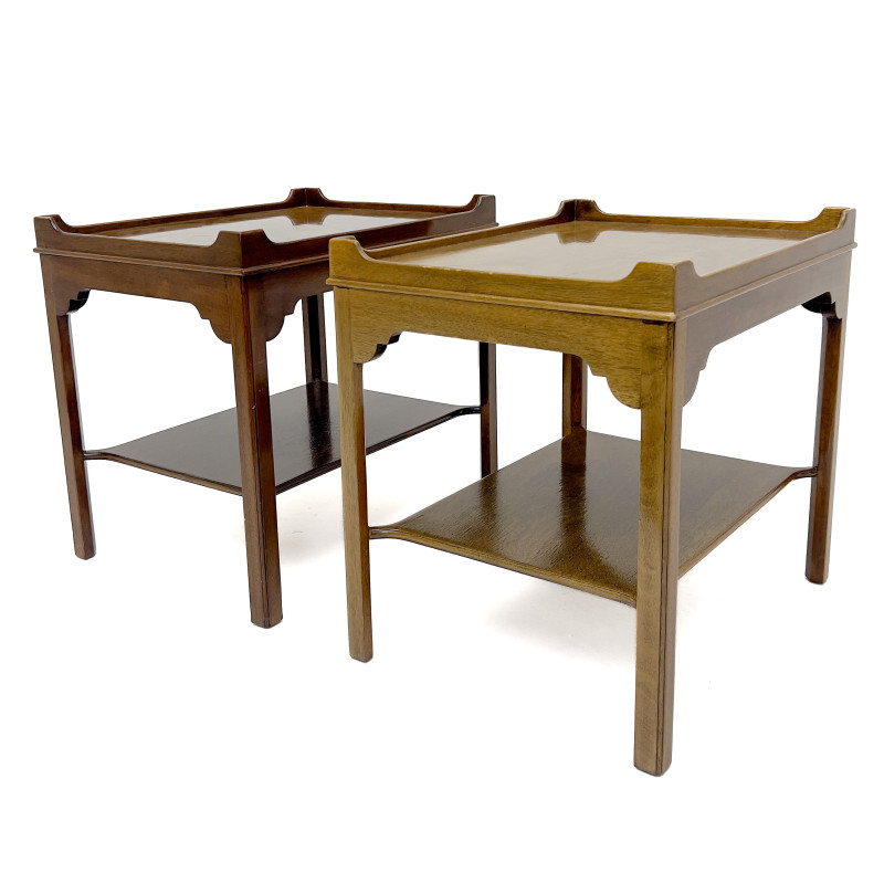 A Pair of Chippendale Style Mahogany Side Tables
