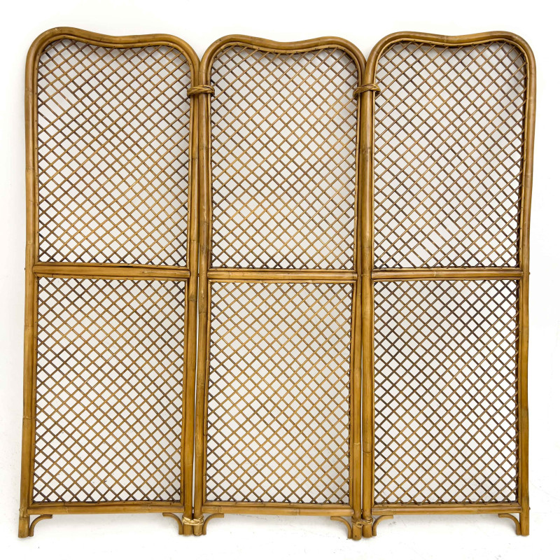 An Italian Mid-Century Modern Bamboo, Woven Rattan, and Teak Grouping