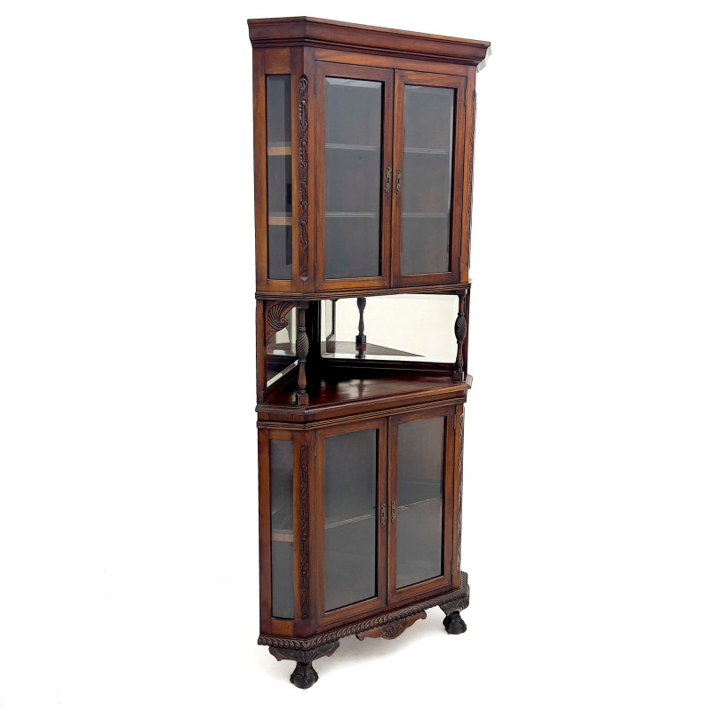 Victorian Carved Corner Cabinet