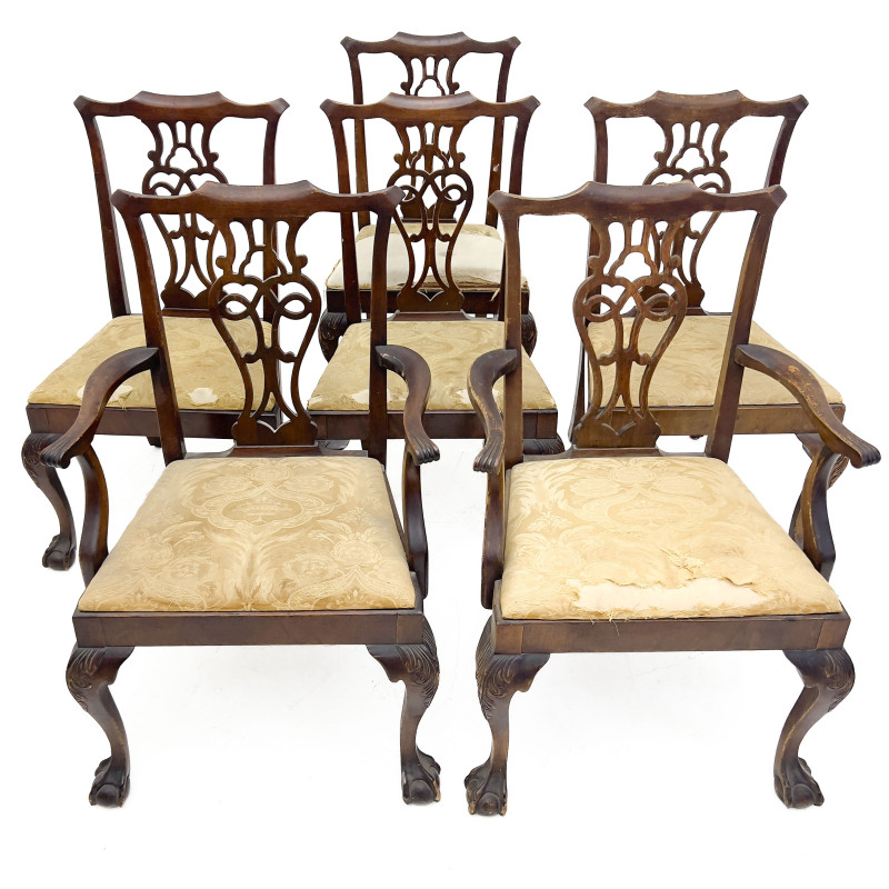6 Chippendale Style Dining Chairs