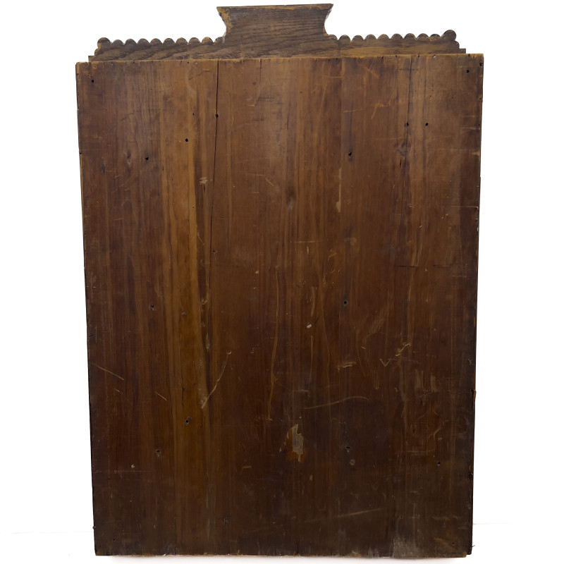 Antique Edwardian Oak Wall-Mounted Vitrine