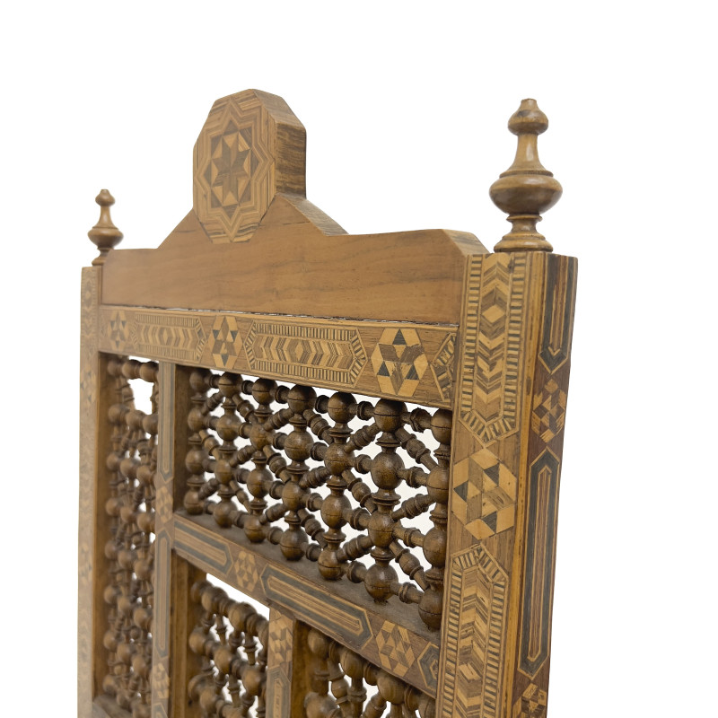 A Pair of Moroccan Carved Walnut Chairs
