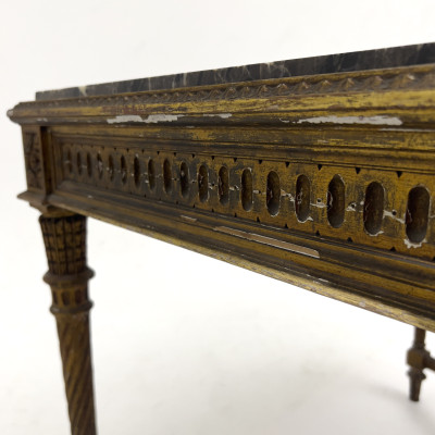 A Louis XVI Style Giltwood and Marble-Top Console Table