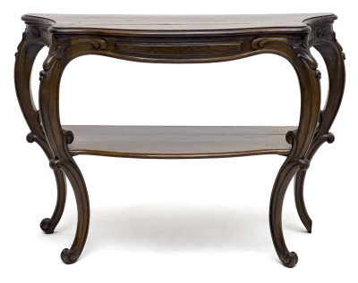 A Louis XVI Style Giltwood and Marble-Top Console Table