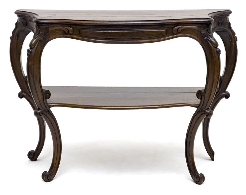 A Louis XVI Style Giltwood and Marble-Top Console Table