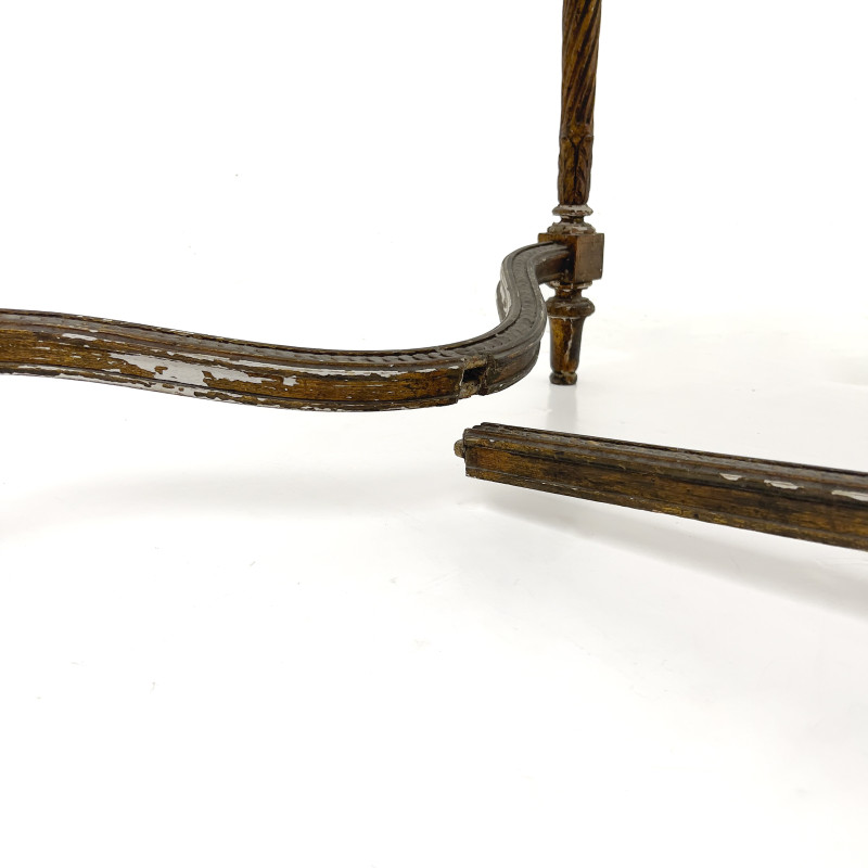 A Louis XVI Style Giltwood and Marble-Top Console Table
