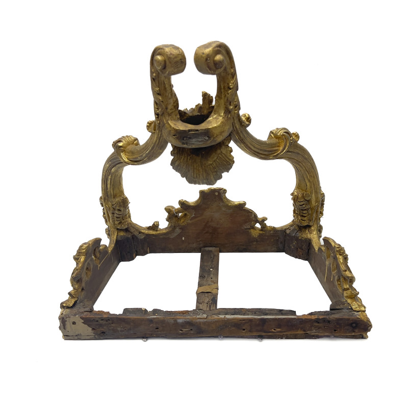 A Louis XV Giltwood and Marble-Top Hanging Console Table
