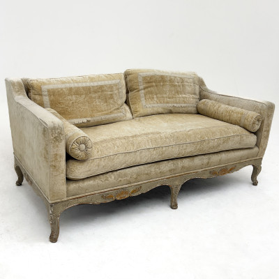 Image for Lot A Louis XV Style Carved Beechwood Upholstered Sofa
