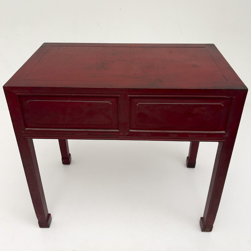 A Chinese Carved and Gilt Red Lacquer Altar Table